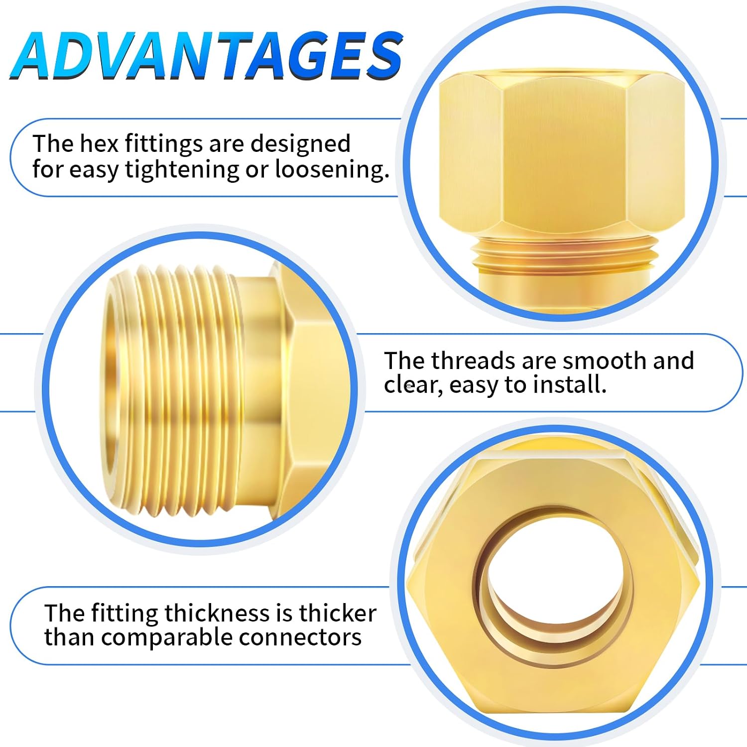 ChillWaves Brass Compression Tube Fitting, 7/8" OD x 7/8" OD Compression Union Connector(1-PACK)