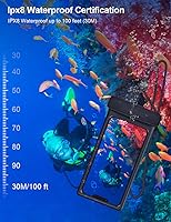 Vista 3 de wellhouse Funda impermeable 3D para teléfono con cordón, TPU de 100 pies, funda impermeable profunda para iPhone 17 16 15 14 13 12 Pro Max XS