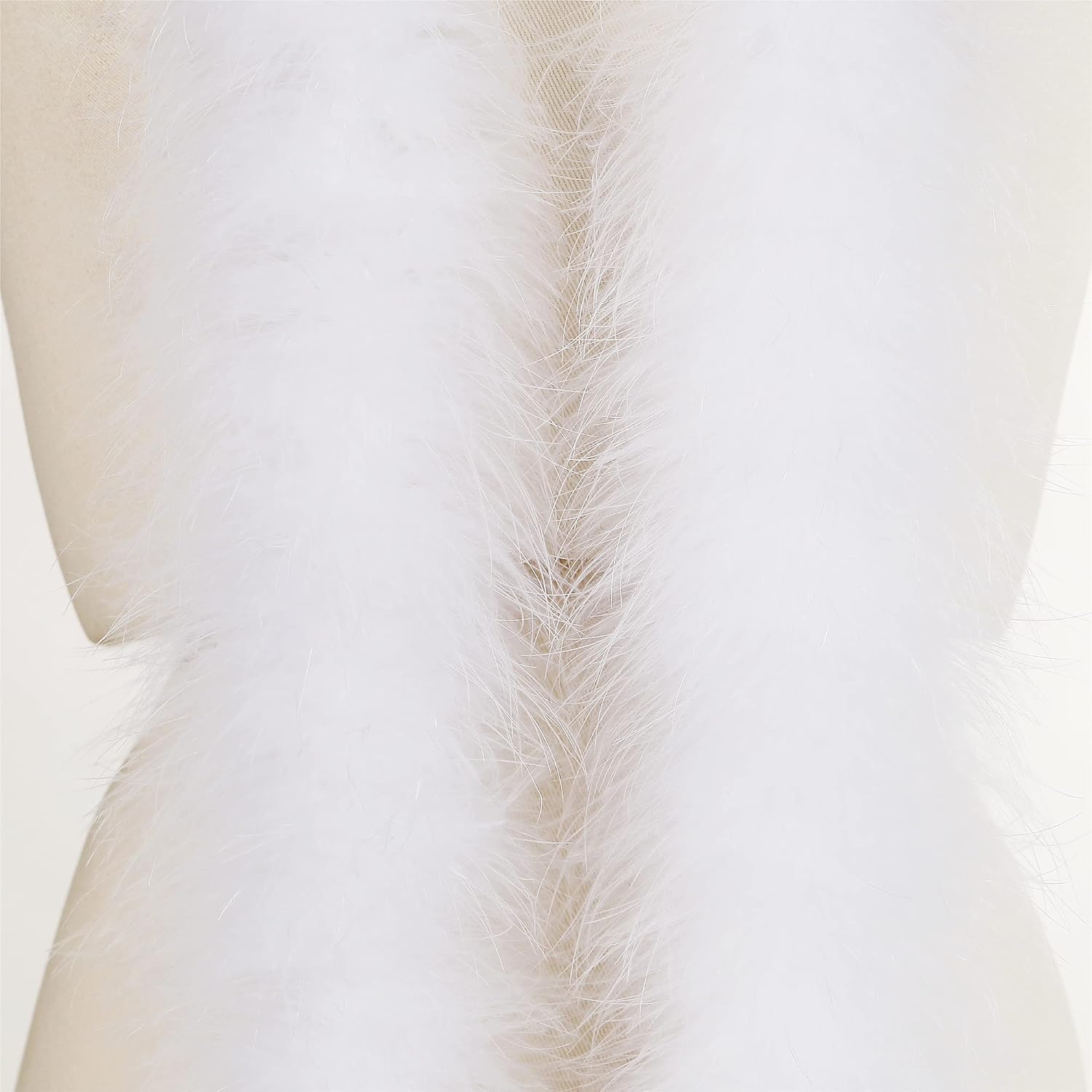 Holmgren White Marabou Feather Boas - 2 Pcs 25g 2 Yards Feather Boa for DIY Clothing, Home Wedding Party and Christmas Decoration (White) - Image 2