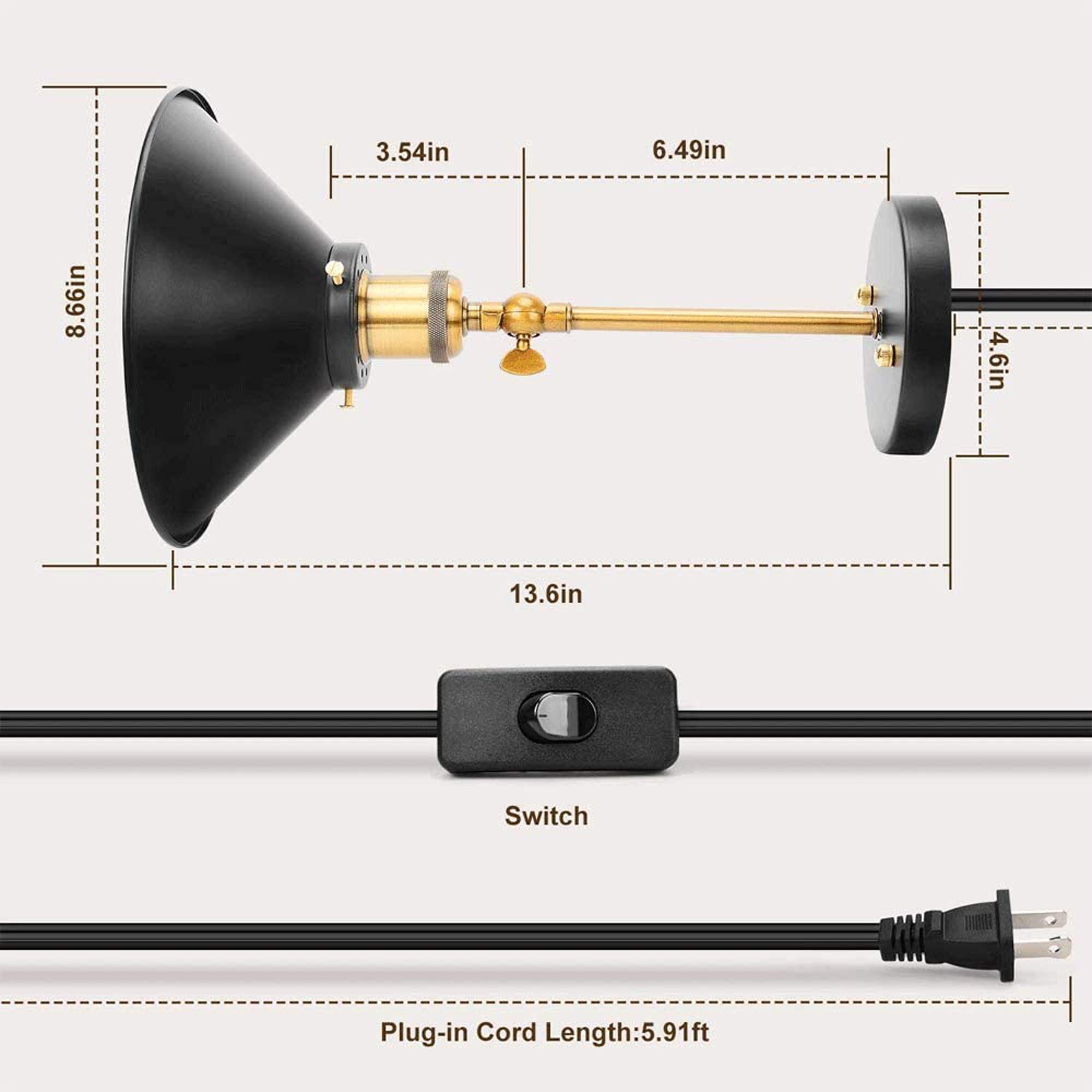 Applique Da Parete Industriale Priddy Paralume Metallo Nero Eglo | Lampadari On Line - Foto 12
