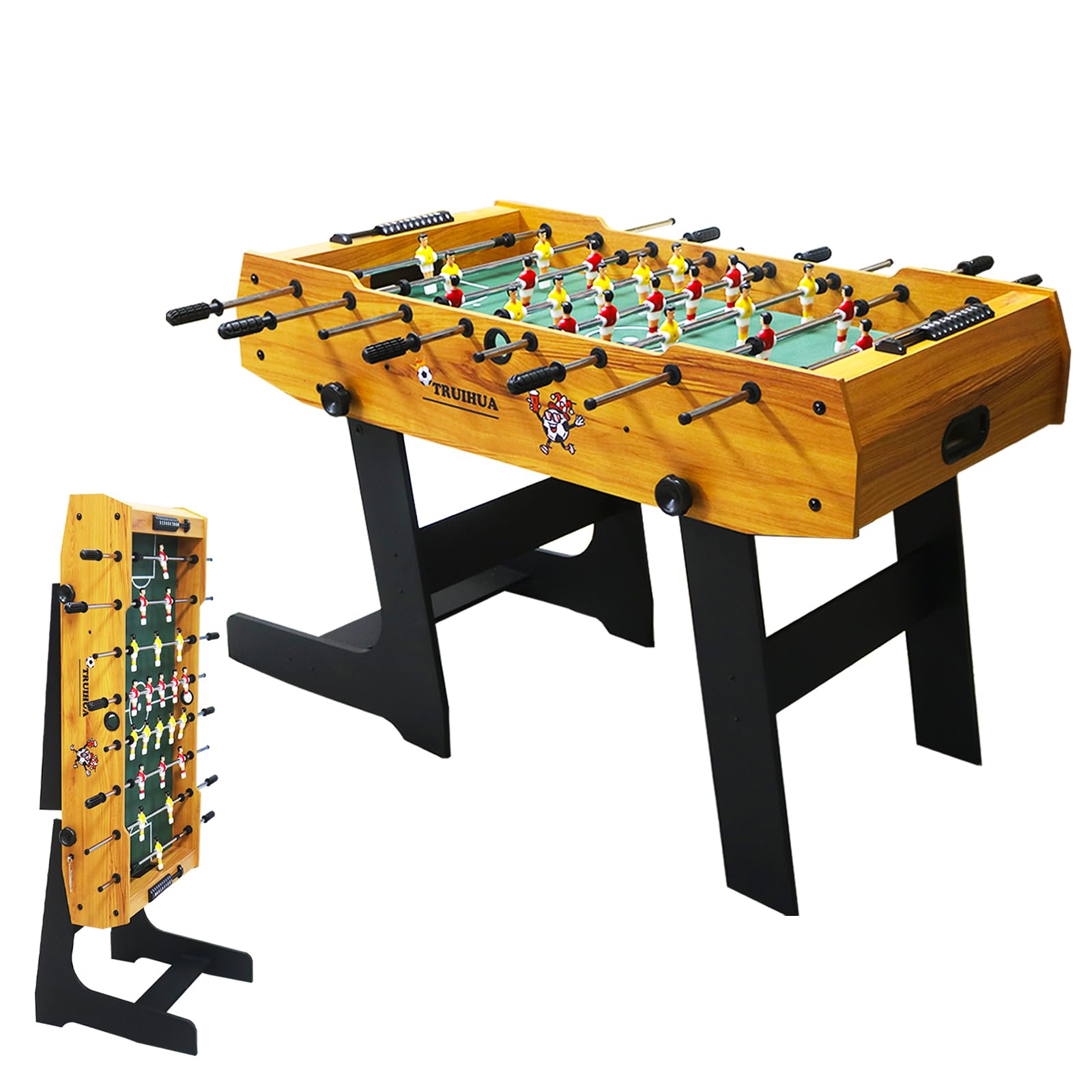 Mesa de Fútbol Plegable de 4 Pies,Mesa de Juego para Interiores con 2 Pelotas para Jugar en Familia, Deportes y Diversión