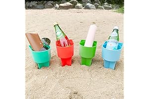 Multi-Functional Beach Cup Holder & Sand Spiker Set for Accessories and Beverages