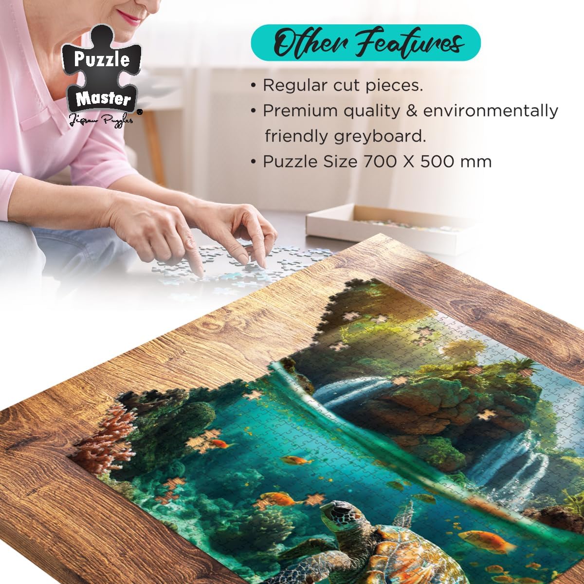 Puzzle Master 1000 Piece Jigsaw Puzzle - Turtle Discovery Surreal Australia Collection - 35x25cm Jigsaw Puzzles 1000 Pieces