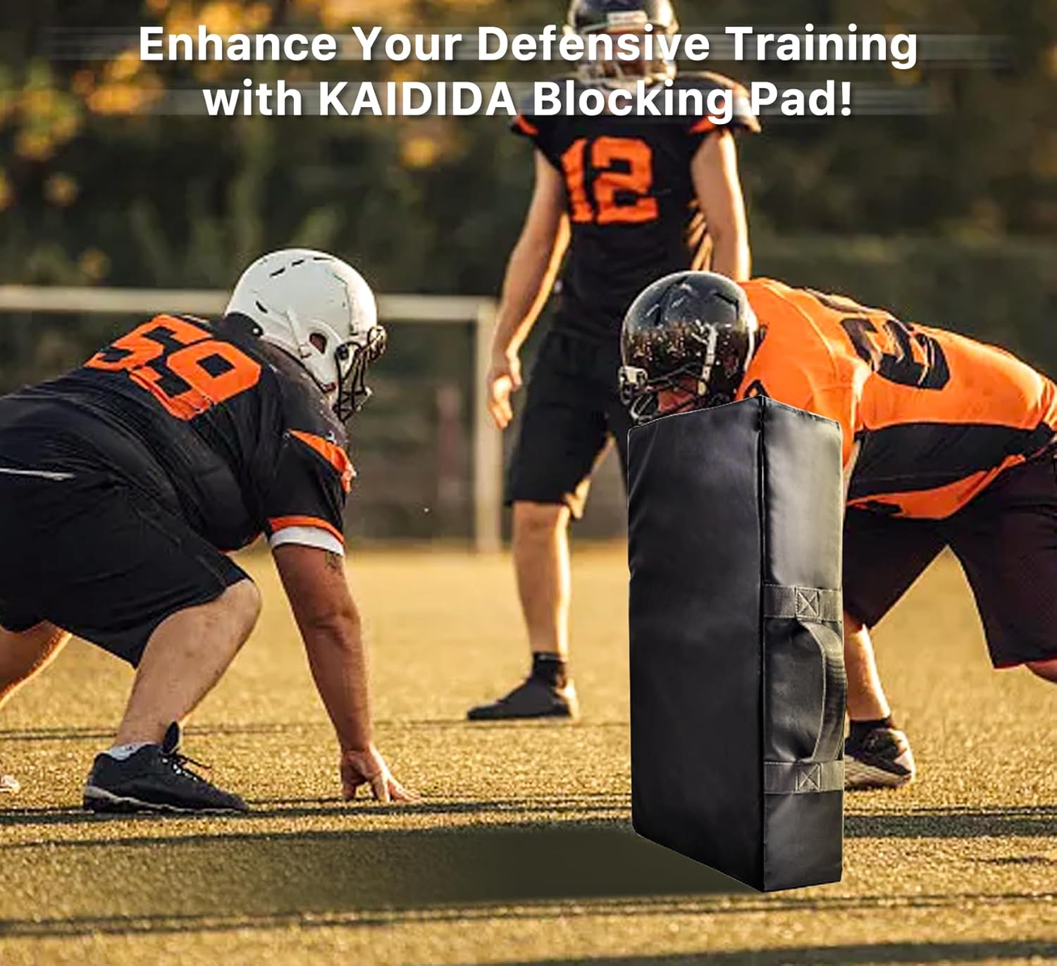 Football Training Blocking Pad: 26x18in Basketball Taekwondo Boxing Training Hitting Shield Tackle with Five Handles for Indoor Outdoor Adult Youth Men Use