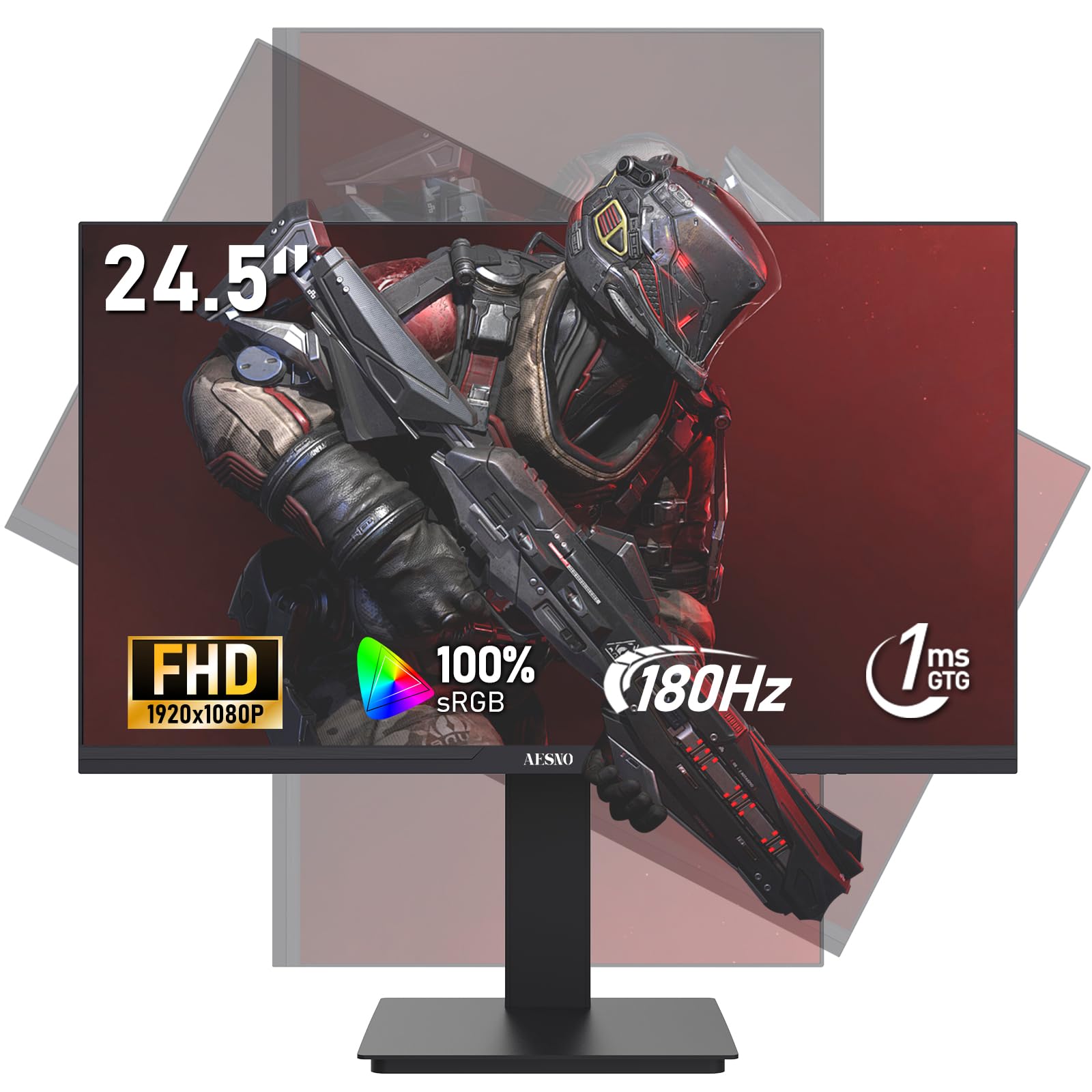 AESNO 24.5 inch Gaming Monitor FHD 180Hz Computer Display Screen