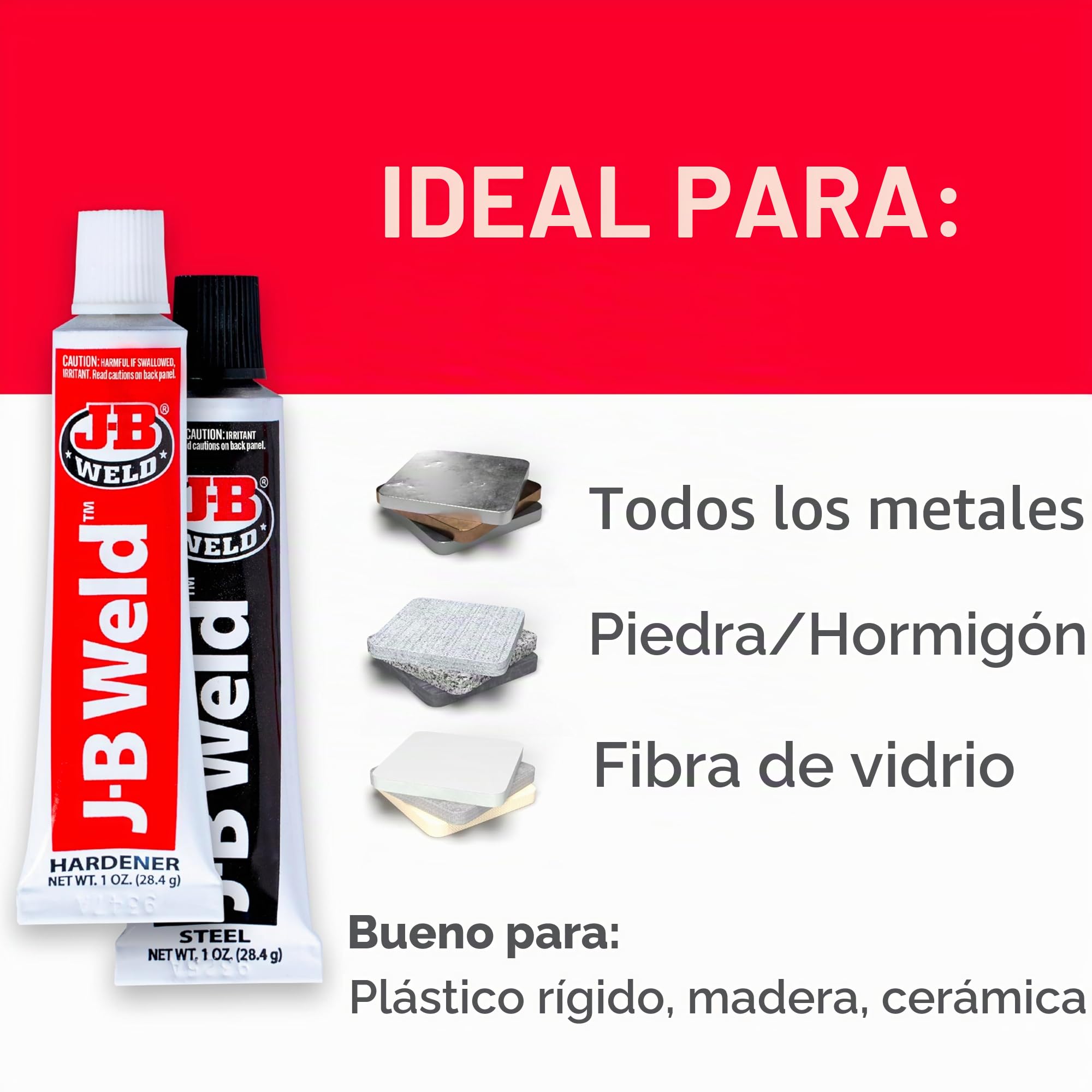 J-B Weld 8265S Epoxi reforzado de acero frío con endurecedor, 56.7 g (1)
