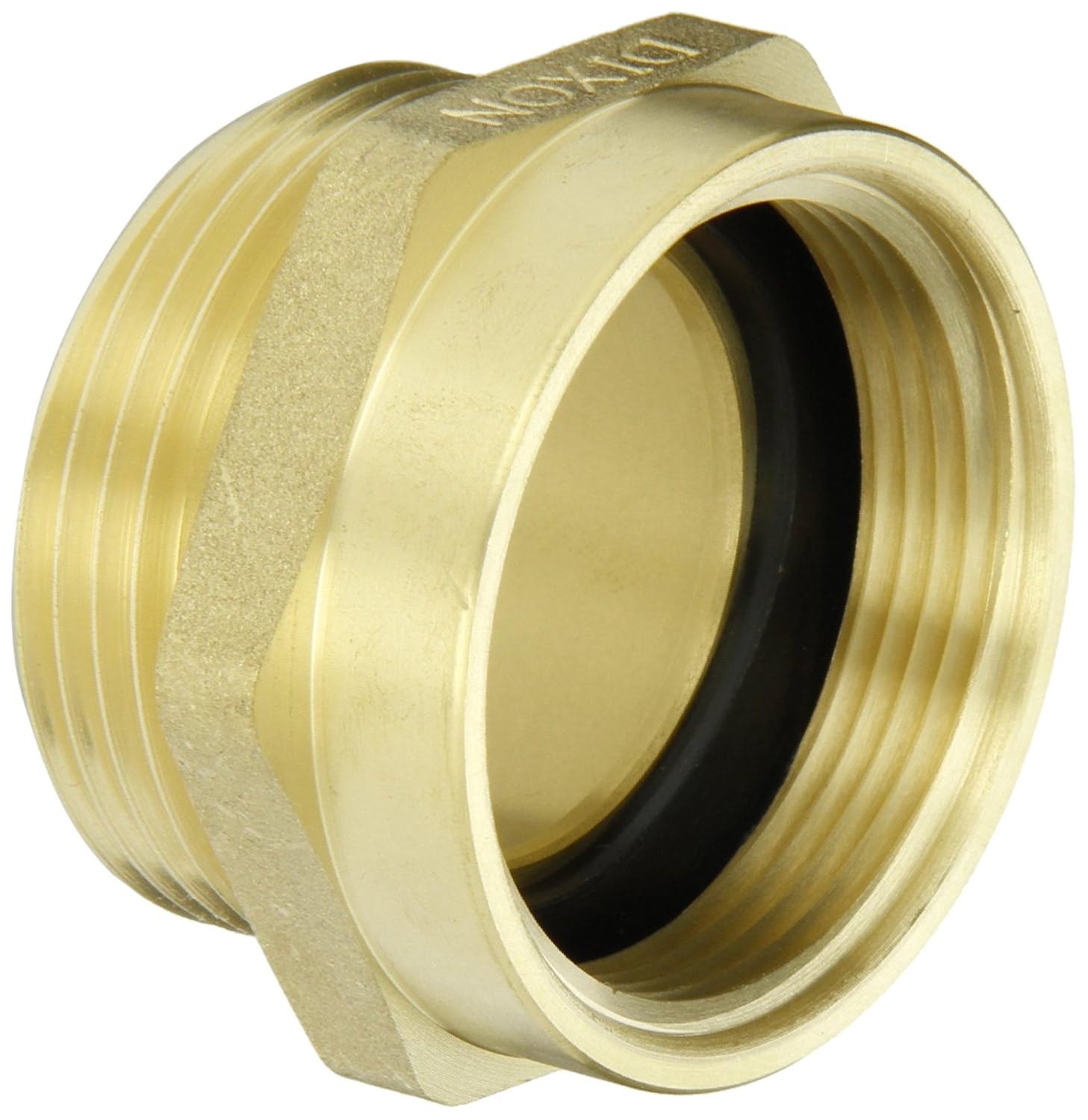 Dixon Valve FM2525F Brass Fire Equipment, Hex Nipple, 2-1/2" NPT Female x 2-1/2" NST (NH) Male