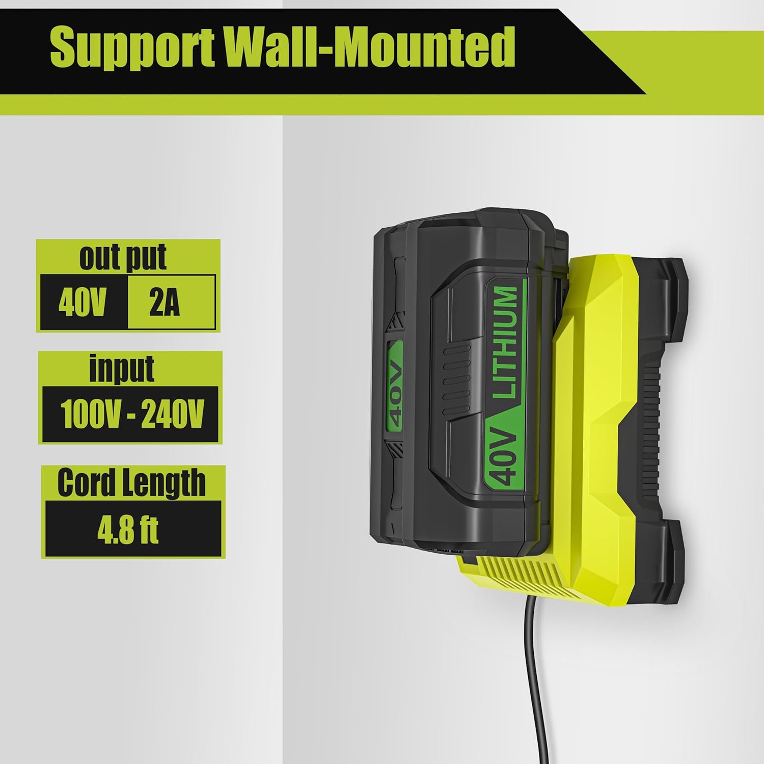 40V Charger for Ryobi 40V Battery,OP406A OP404 OP401 Battery Charger for Ryobi OP40602 OP40601 OP4050 OP40501 OP4050A OP4040 OP40401 OP4030 OP40301 OP40201 OP4026 OP40261 Charger