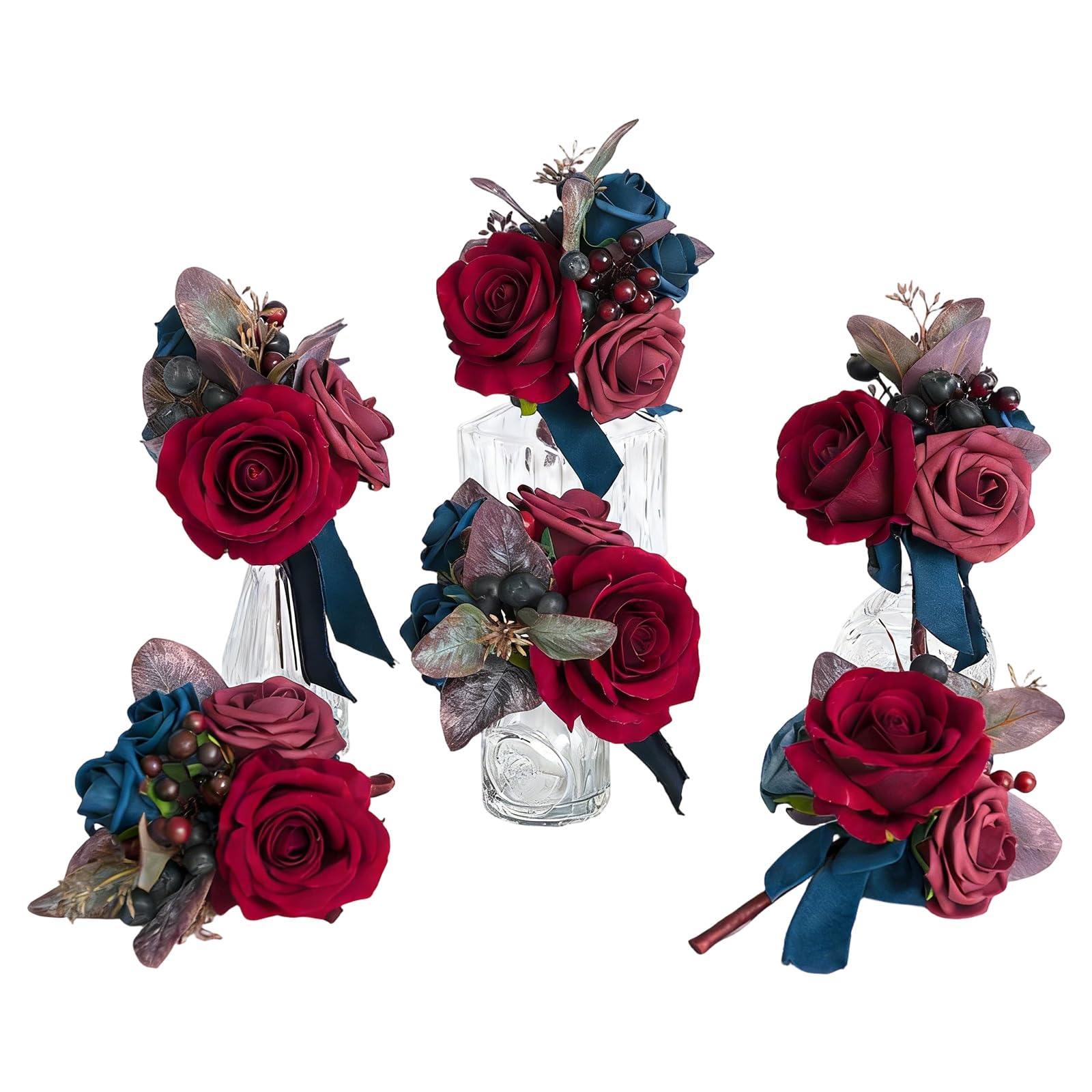 Tsophreniq 6Pcs Bridal Bouquets Artificial Flower Bouquets for Wedding Ceremony Backdrops Party Flower Arrangement and Photography Wedding Arrangement Silkflower