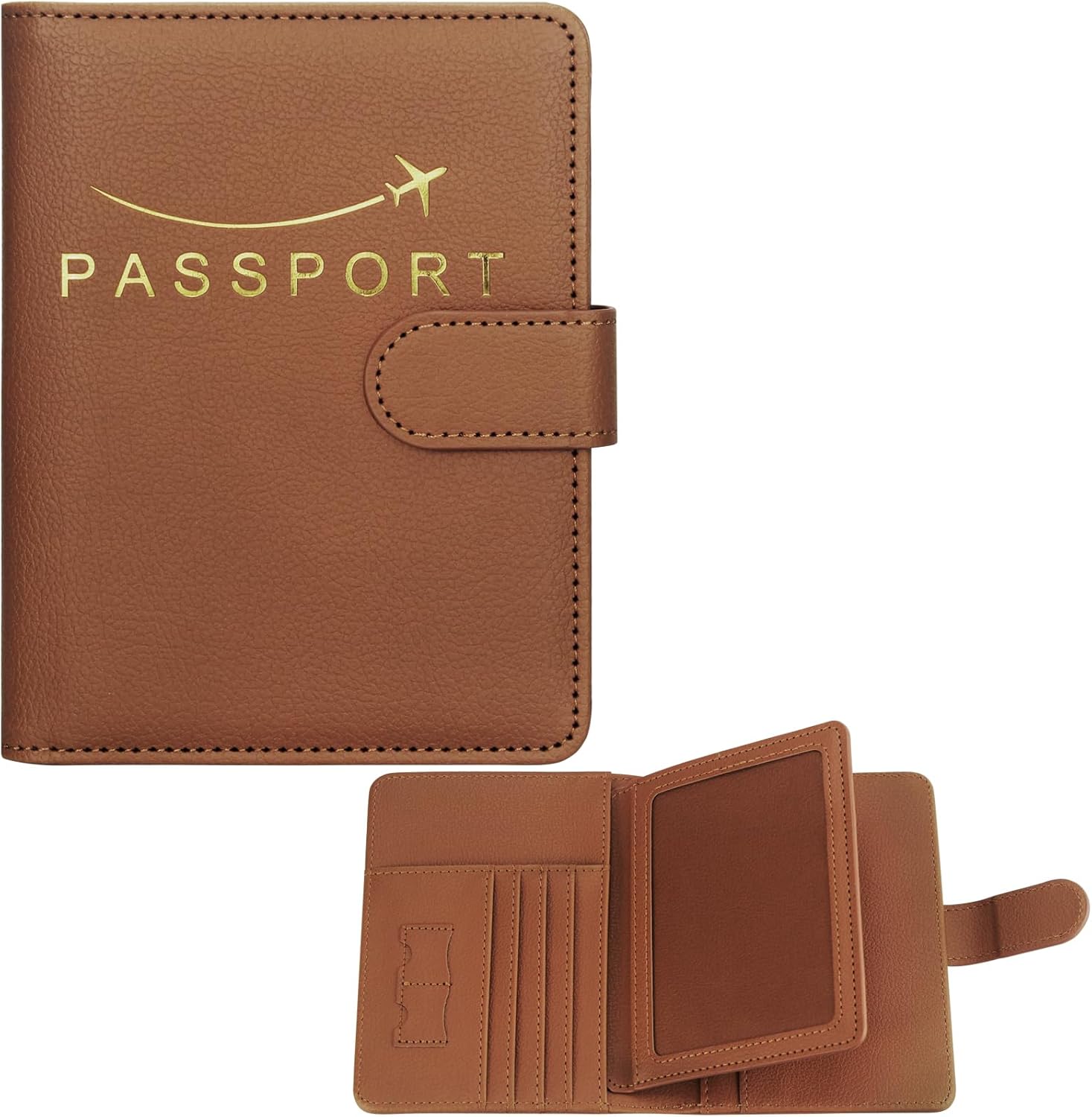 Passport Holder Pu Leather Travel Passport Wallet, RFID Waterproof Passport Cover Wallets Vacation Essentials, Passport Holder Family Travel Wallets For Men And Women (Brown) Passport Holder Pu Leather Travel Passport Wallet, RFID Waterproof Passport Cover Wallets Vacation Essentials, Passport Holder Family Travel Wallets For Men And Women (Brown)