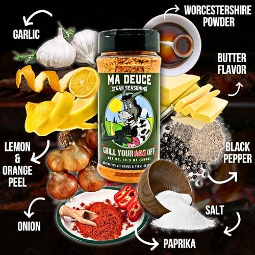 Miniatura 3 de Ma Deuce - Condimento para carne de Grill Your As* Off - BBQ Rub - Premiado condimento para barbacoa y parrilla para carne de res, bistec,
