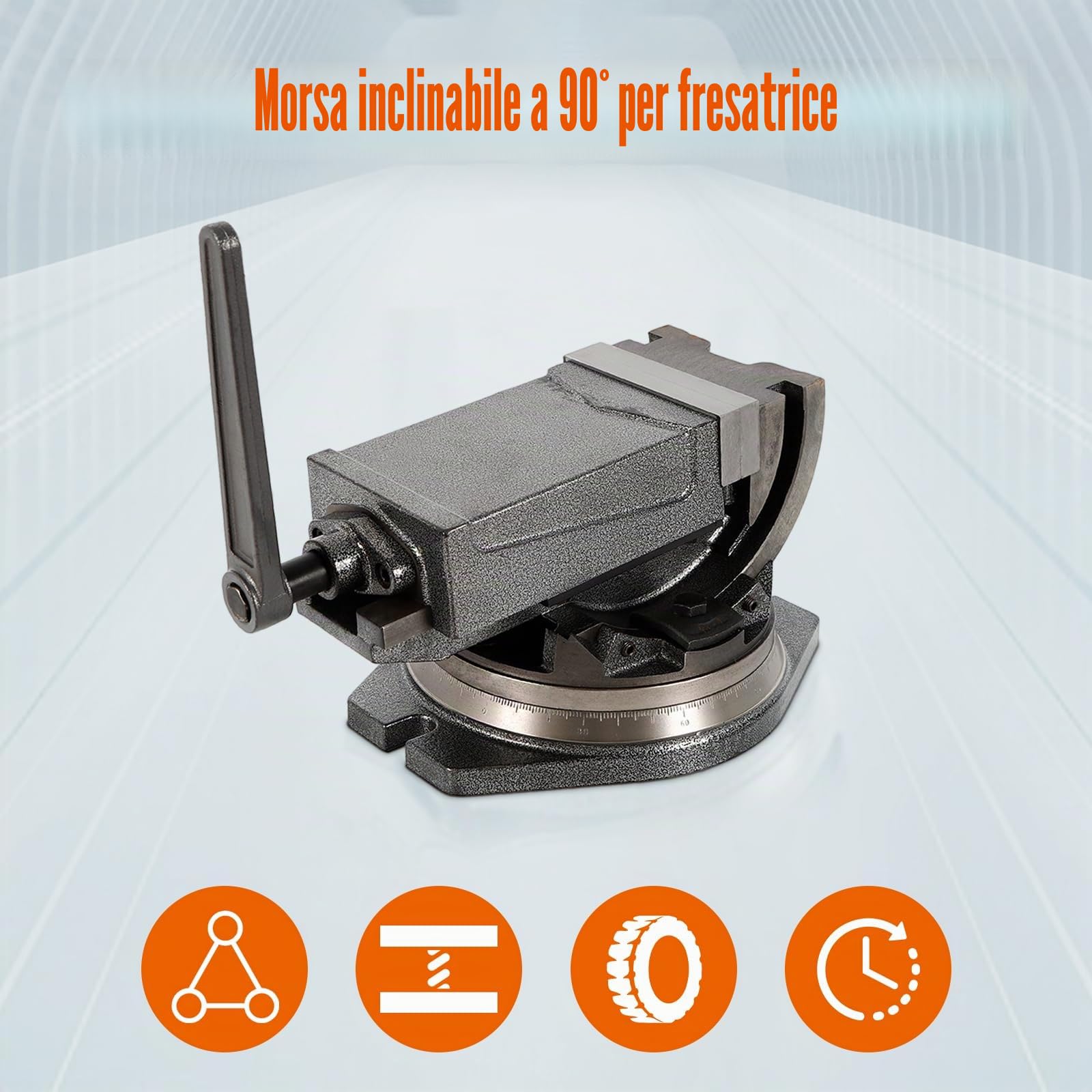 Morsa da Banco 125mm,Morsa di Precisione per Macchinari con Base Girevole Trapano a Colonna Radiale Tornio e Fresatrice Morsetto per Fresatura, Foratura e Finitura di Pezzi di Precisione