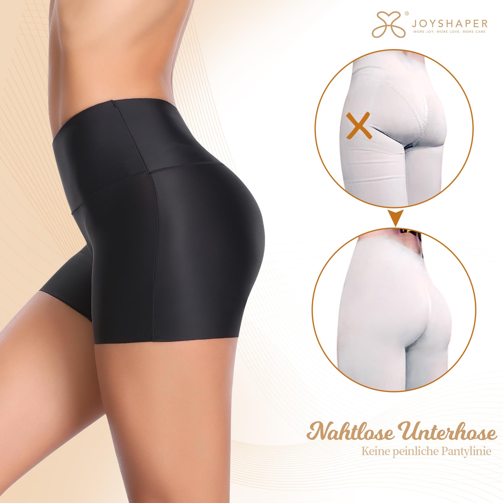 Joyshaper Pantaloncini Sottogonna Donna Pantaloncini Intimo Vita Alta Mutande sotto Vestito Sottogonna Anti-sfregamento Abiti Slip Shorts per Yoga