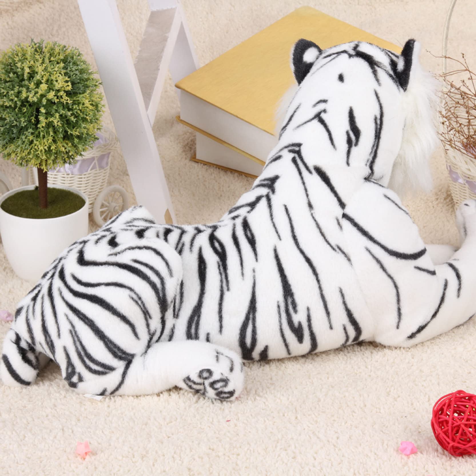 Amazon.co.jp: リアル動物ぬいぐるみ 白虎ぬいぐるみ 特大 トラ