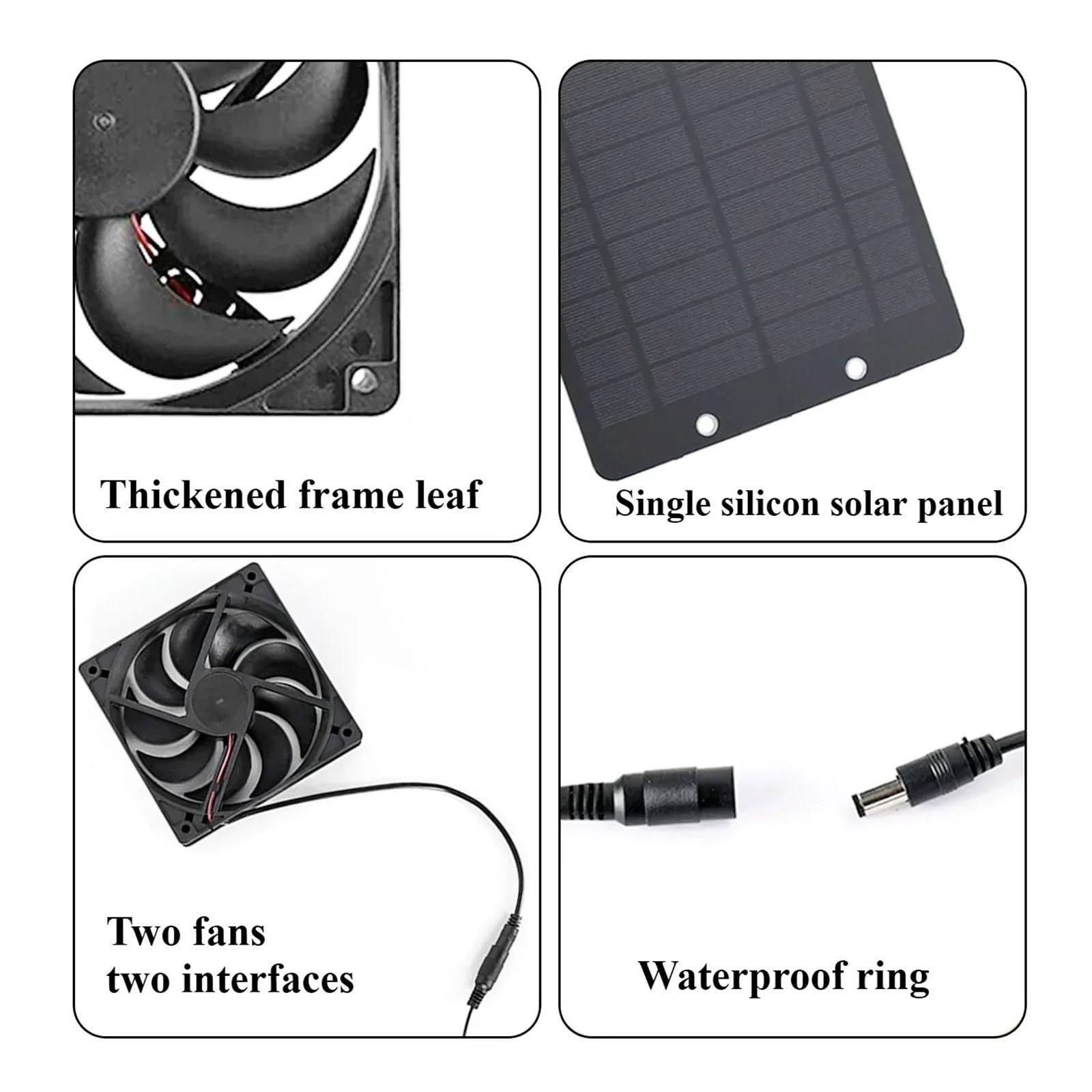 GDBAGKDQK Ventilazione Solare Automatico da 15 W/25 W 6 Pollici con Interruttore, Adatto for Pollaio, Serra, Camper, Canile Raffreddamento Rapido(25W)