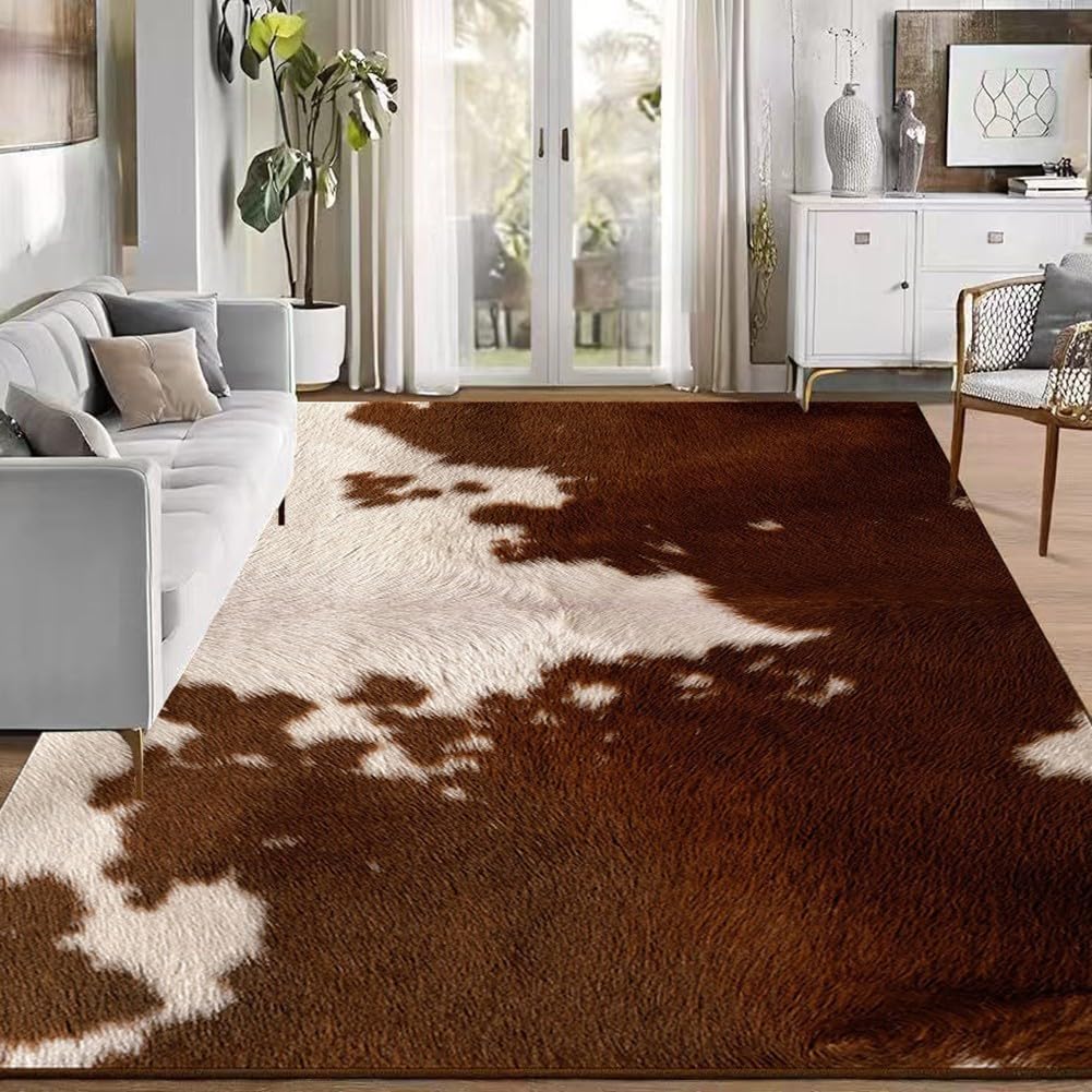 Tapis décoratif en velours pour salon chaleureux style tigre B