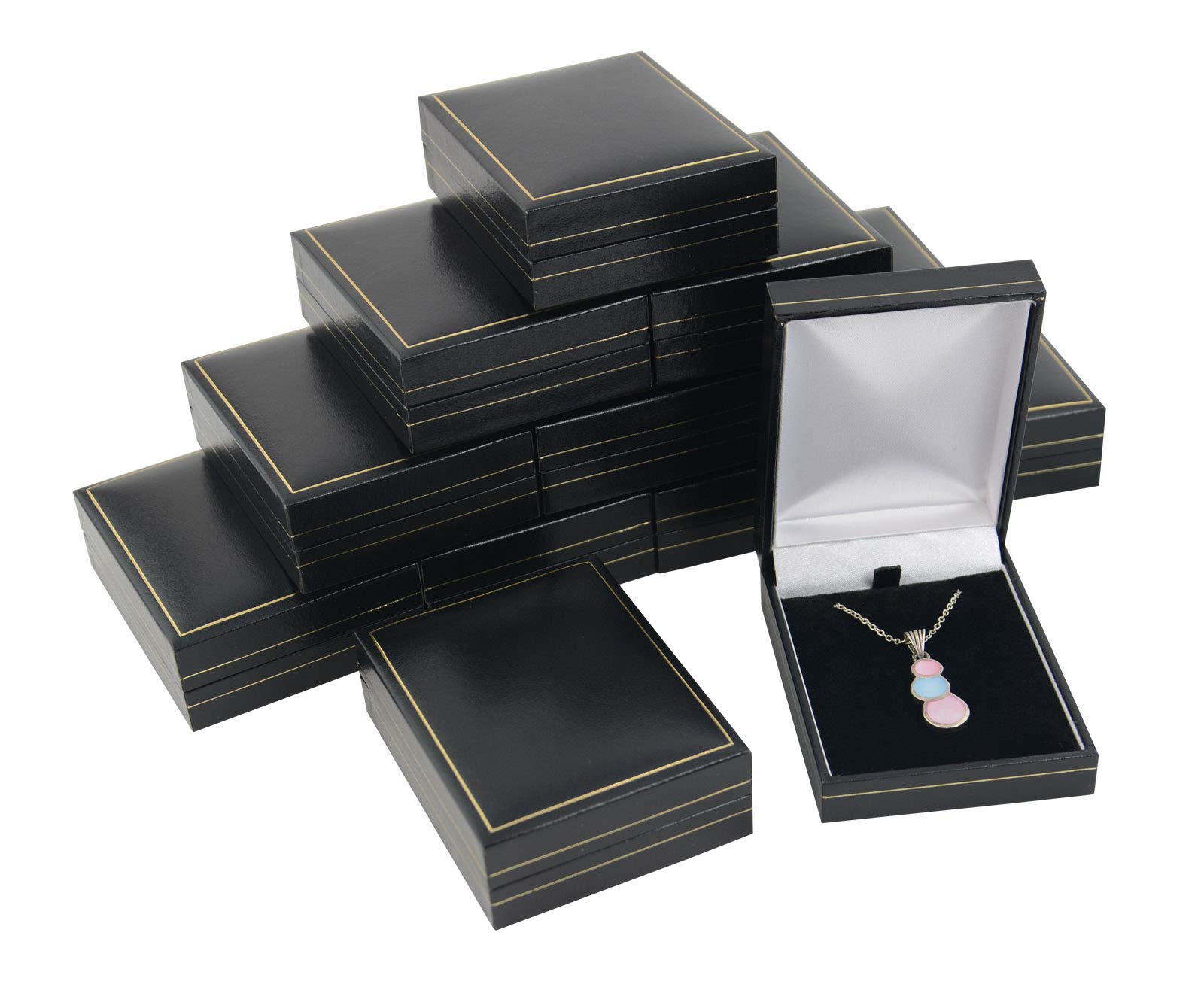 Box Displays Black Jewellers Wholesale Leatherette Pendant Drop Earring Boxes Jewelry Display Presentation Jewellery Gift Box (24)