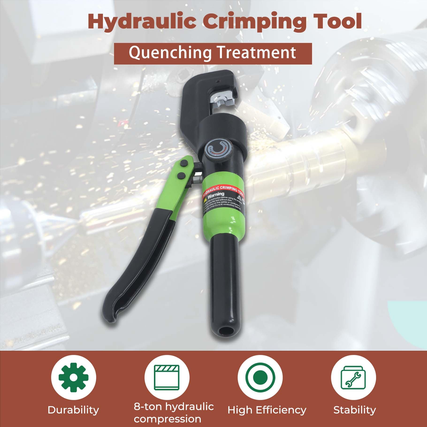 1 herramienta de crimpado hidráulico YQK-70 para cables de soldadura, cables eléctricos y cables de alimentación