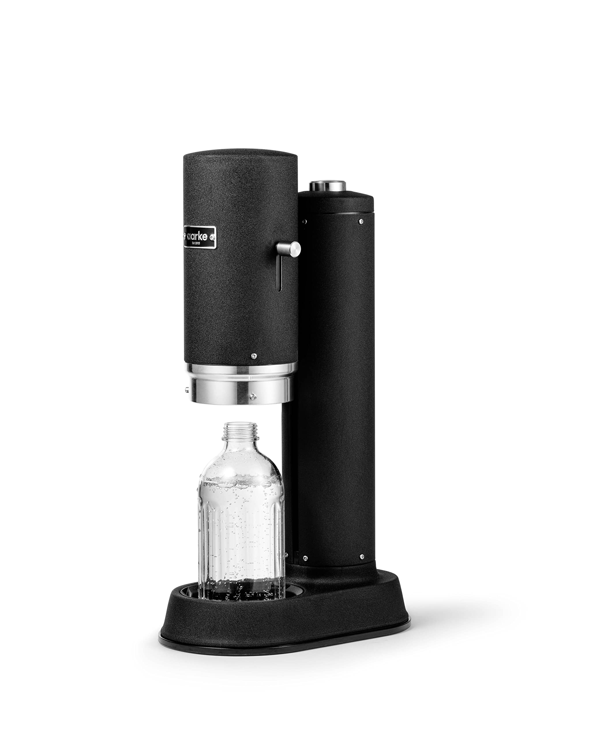 Aarke Carbonator Pro - Pulverizador de agua con botella de cristal, acabado negro mate + cilindro de CO2 AARKE 60L, 100% renovable