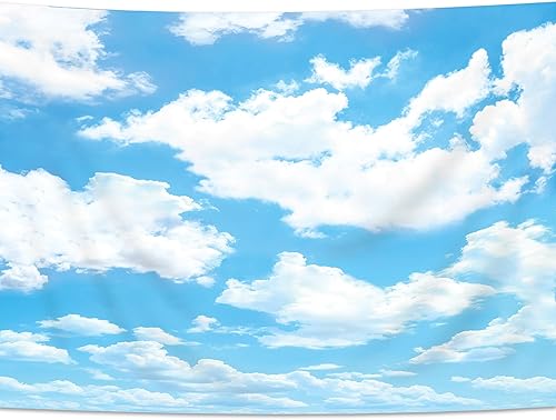 Miniatura 2 de SVBright Telón de fondo de cielo azul de 8 pulgadas de ancho x 6 pulgadas de alto nubes blancas de sol bonito paisaje moderno moderno para primer