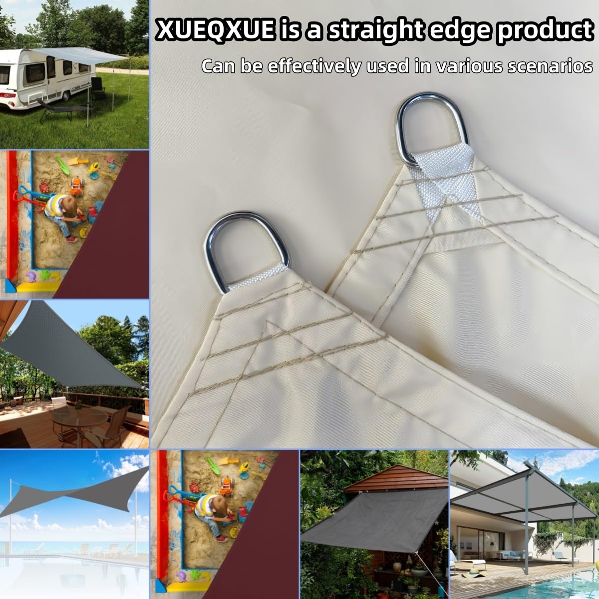 Vela Ombreggiante 3x6 M - Protezione UV 80-95%, Per Giardino, Patio, Piscina - Foto 6