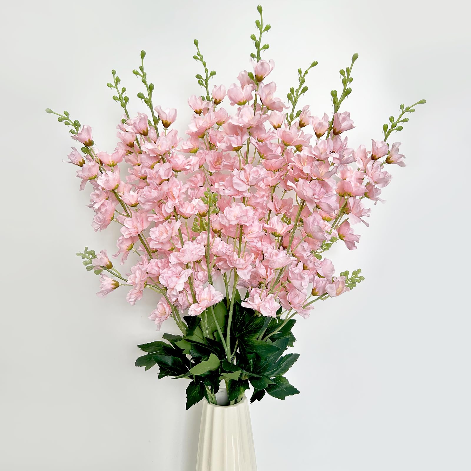 aunosit 8 PCS Pink Delphinium Artificial Flowers