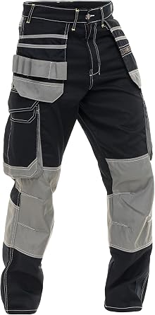 Mens Cargo Durable Pants Work Trouser with Tool Pockets Tactical Construction Work Safety Pants