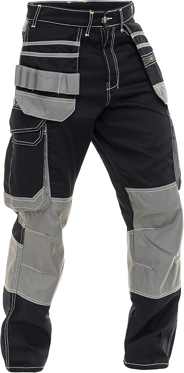Mens Cargo Durable Pants Work Trouser with Tool Pockets Tactical Construction Work Safety Pants