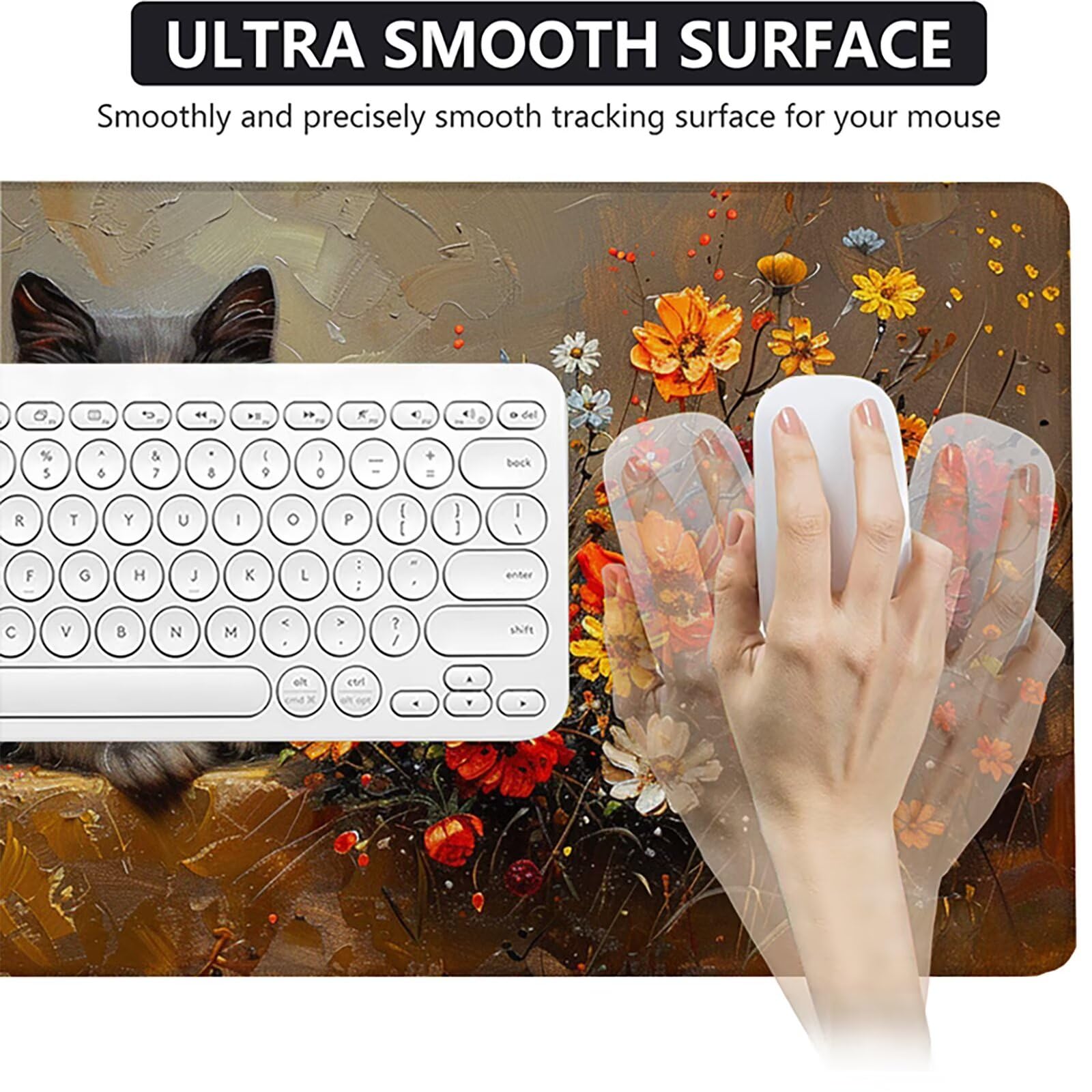 Gato Alfombrilla Ratón Gaming XXL 1500x800 mm, Alfombrilla Gaming Amarillo Mousepad con Base de Goma Antideslizante, Impermeable Desk Mat para Teclado y Raton, Accesorios Gaming Regalos de Hombre L-Z