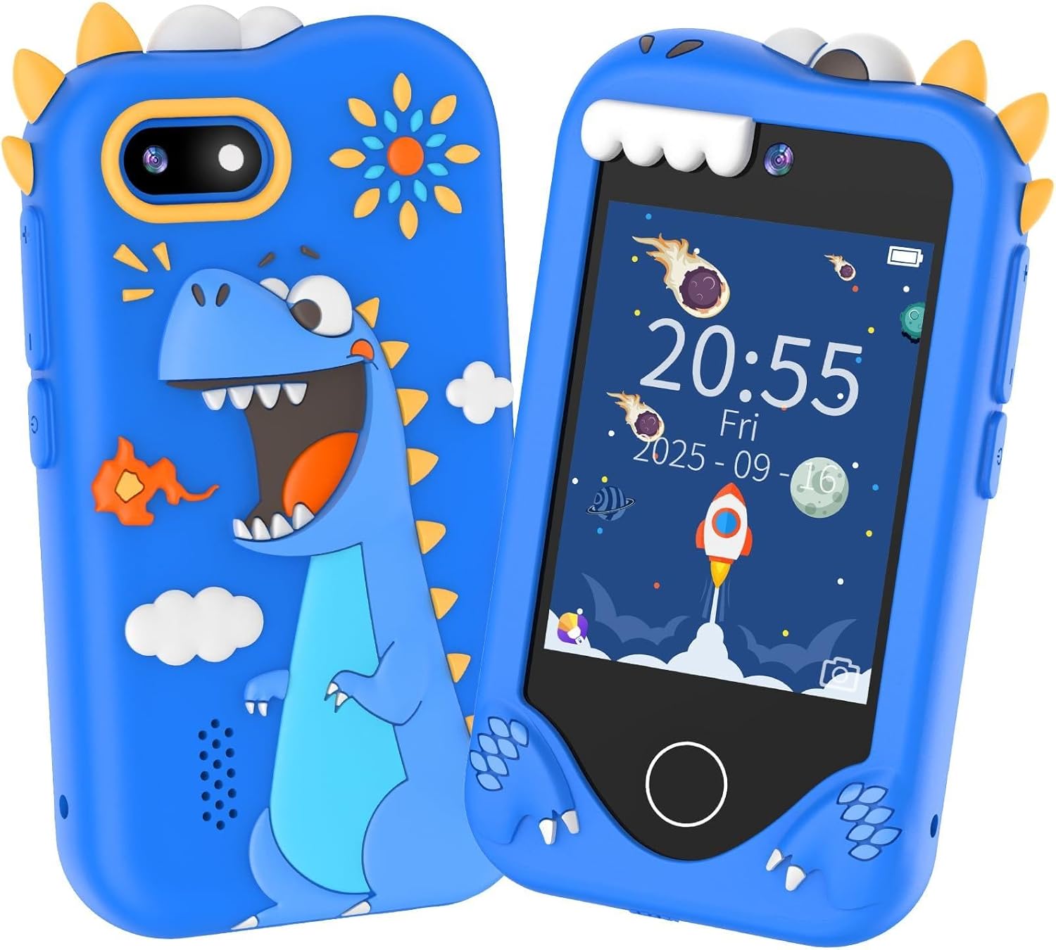 Kids Smart Phone for Boys Gifts - Toddler Birthday Gift for Age 3 4 5 6 Year Old, Kids Cell Phone Toy with 2.8” Touchscreen, Dual Cameras, Learning, Play Games, Video Player with 32 GB Card (Blue)