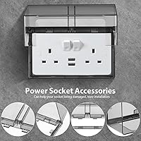 Vista 7 de Cubierta de salida al aire libre resistente a la intemperie cubierta de toma de corriente eléctrica para receptáculo exterior, resistente a