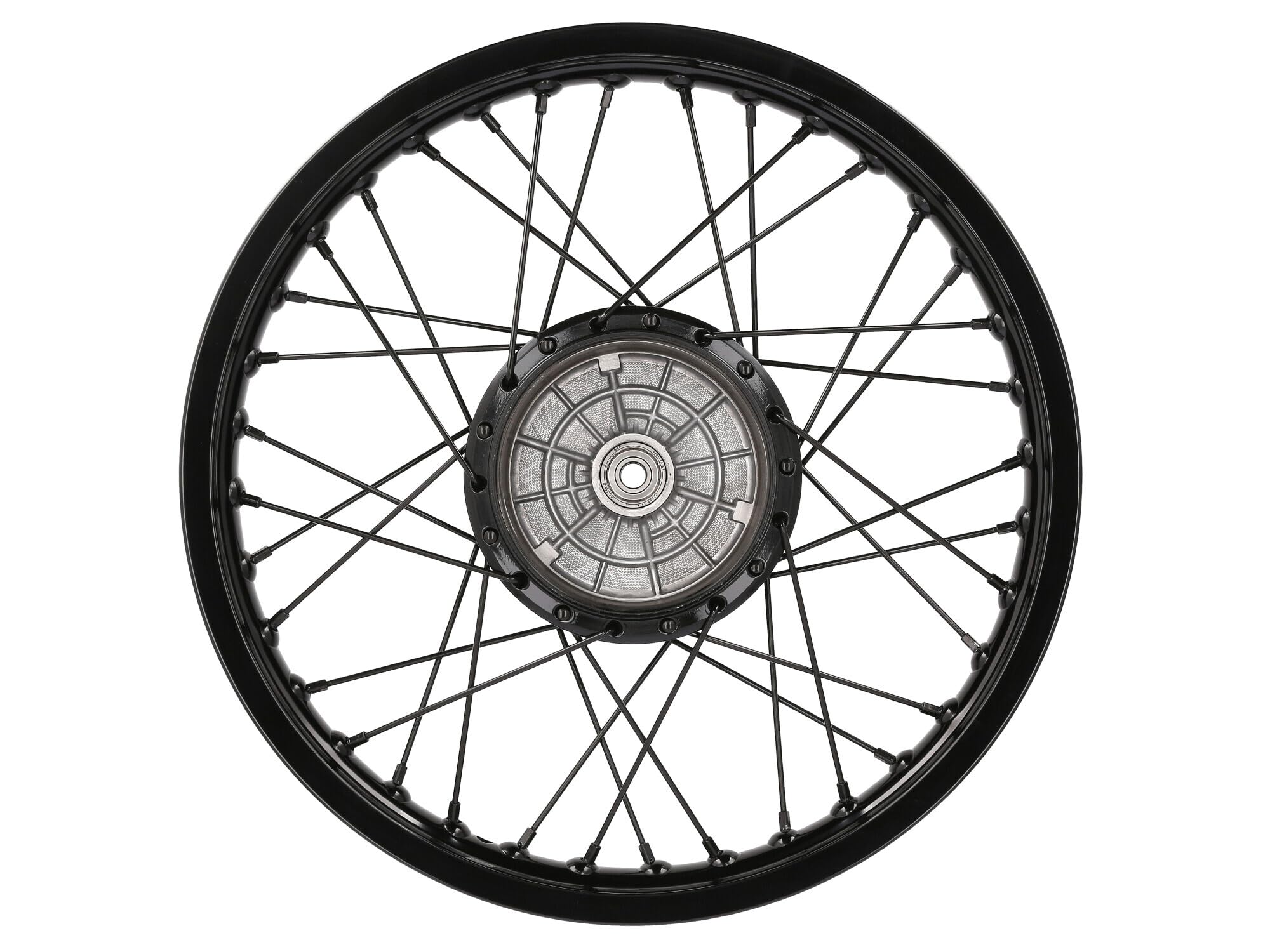 Set: 2x Speichenrad 1,6 x 16" Alufelge, Speichen, Nabe in Schwarz - für Sim