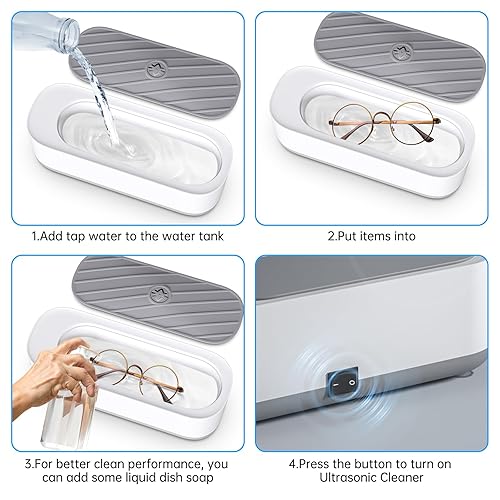 Miniatura 5 de Limpiador ultrasónico de joyería de alta frecuencia vibración 45KHz limpiador ultrasónico de rayos ultravioleta para joyas, anillos, aretes, collar,