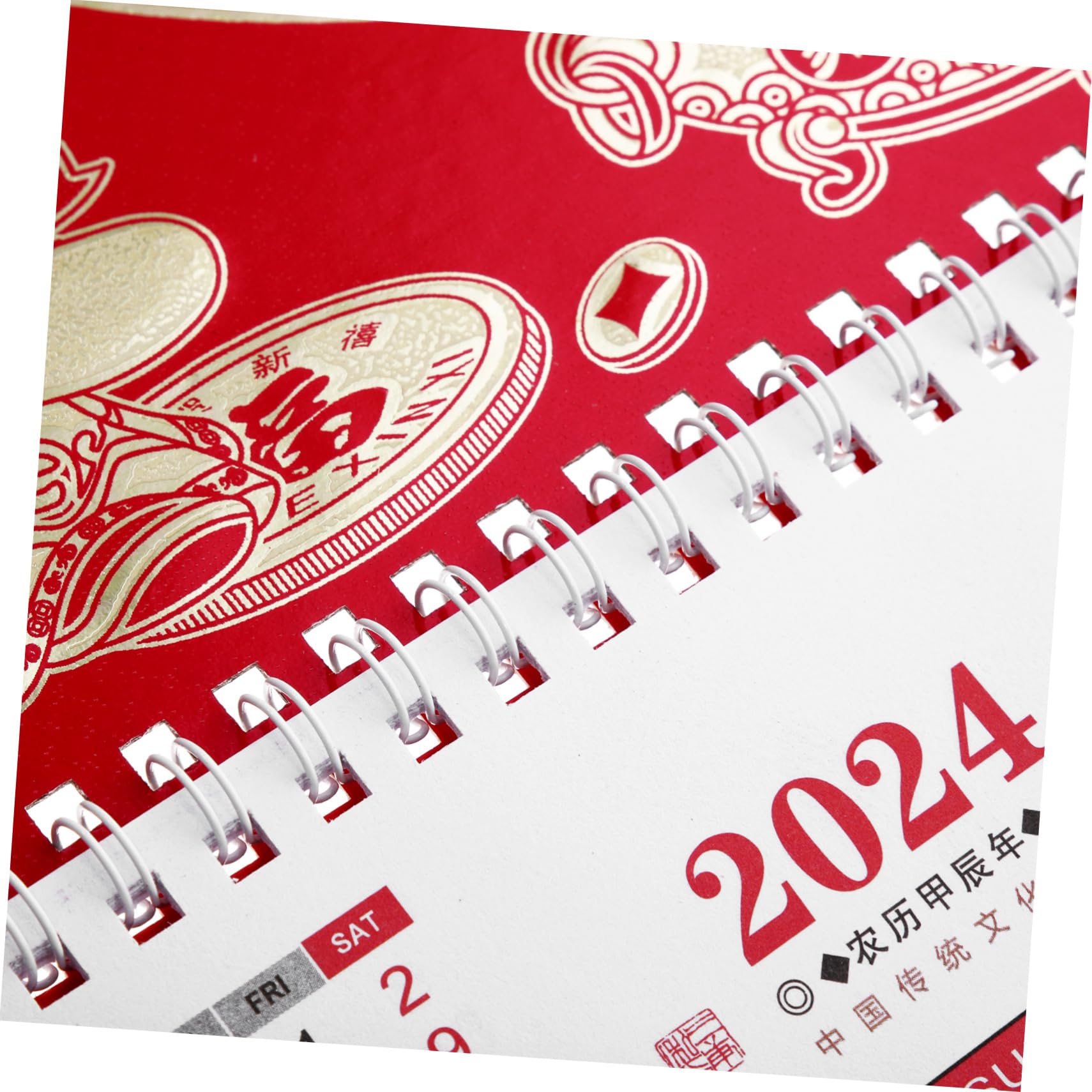 Housoutil 4 Piezas Calendario de Pared Chino Año del Dragón con Diseño Lunar Calendario Colgante para y Oficina Cultural y Detallado