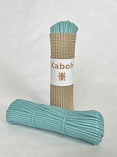 KABOH Mimbre sintético. Material reparación de Ratan PVC.Reparación Silla Acapulco. Cuerda PVC para Tejer sillas. Cestos, lámparas, Muebles de jardín, maceteros. (Azul Pastel)