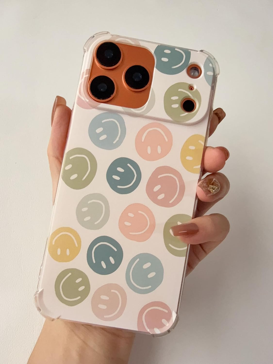 Cute Colorful Smile Face Phone Case Compatible with iPhone 17 Pro Max, Happy Face Phone Cover for iPhone 17 Pro Max