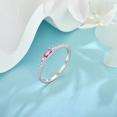Miniatura 3 de Veshon Anillos de compromiso de plata de ley 925 para mujer, corte radiante, media eternidad, circonita cúbica, anillo de boda, anillos de promesa