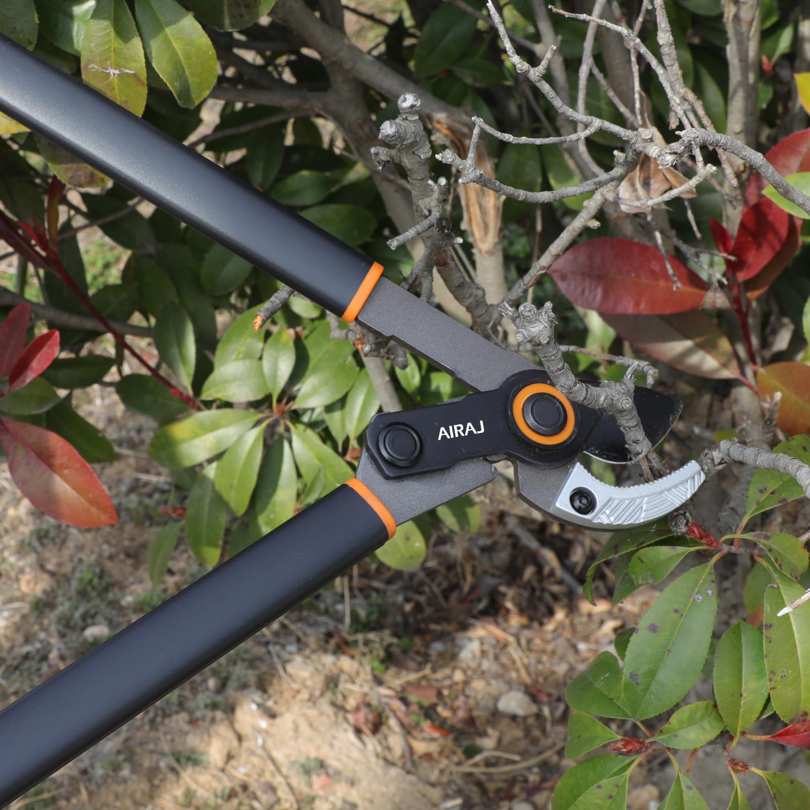 AIRAJ Astschere 52CM, Hochleistungs-Astschere mit Scharfer Kohlenstoffstahl-Klinge,Maximaler Schnittdurchmesser 4 cm, Professionelles Astscheren für Bäume und Hecken in Garten und Park