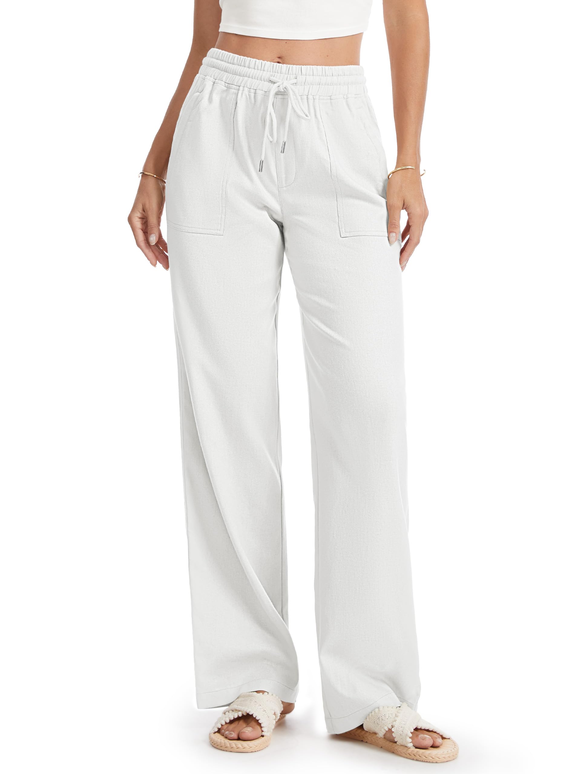 Prettyleaf Petite Casual Linen Pants