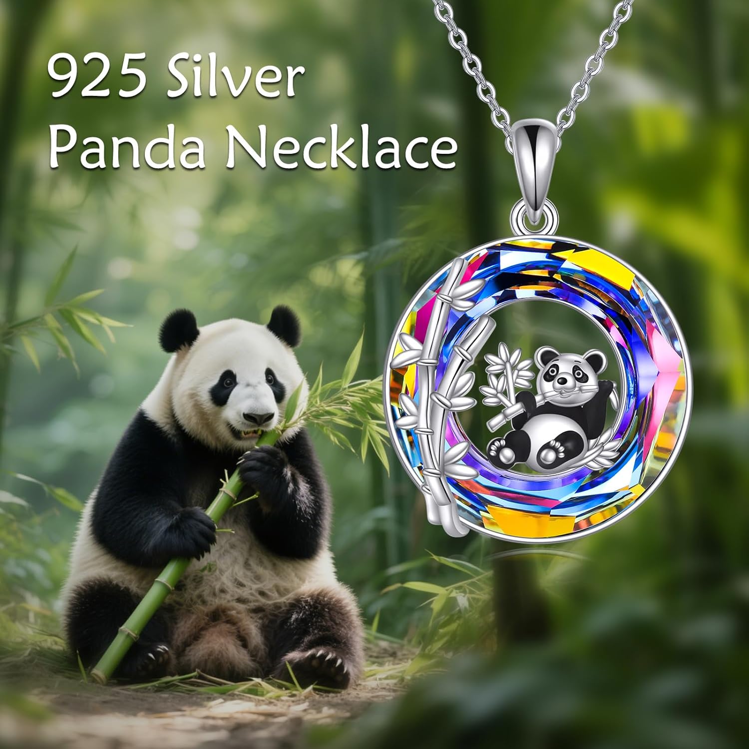 Panda Necklace for Women 925 Sterling Silver Bamboo Pendant With Crystal Jewelry Birthday Gifts for Women Daughter - Image 6