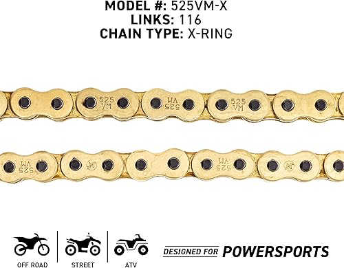 Miniatura 5 de NICHE Combo de cadena de piñón de transmisión para Kawasaki Versys 1000 delantero 15 trasero 43 dientes 525VM-X X-Ring 116 eslabones