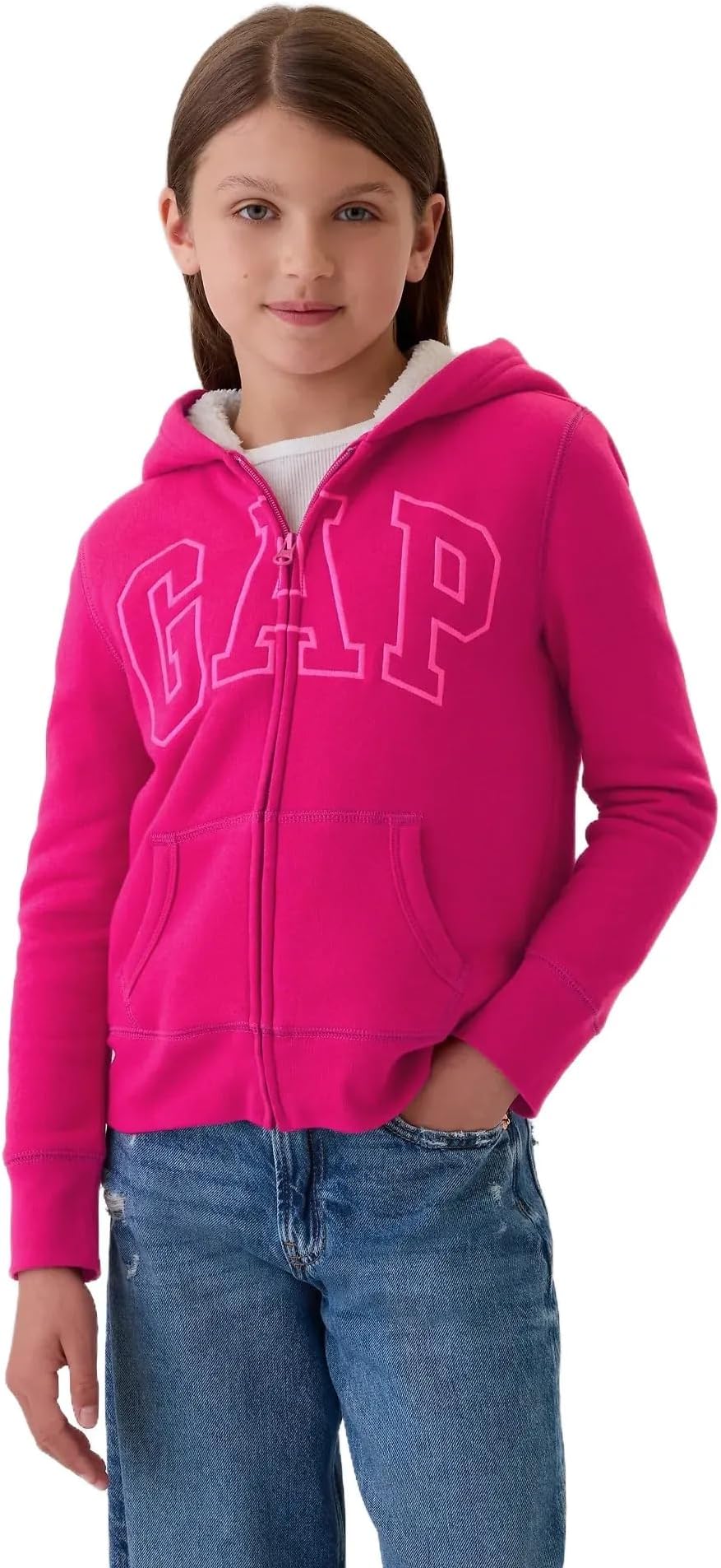 GAP Girls' Cozy Logo Full Zip