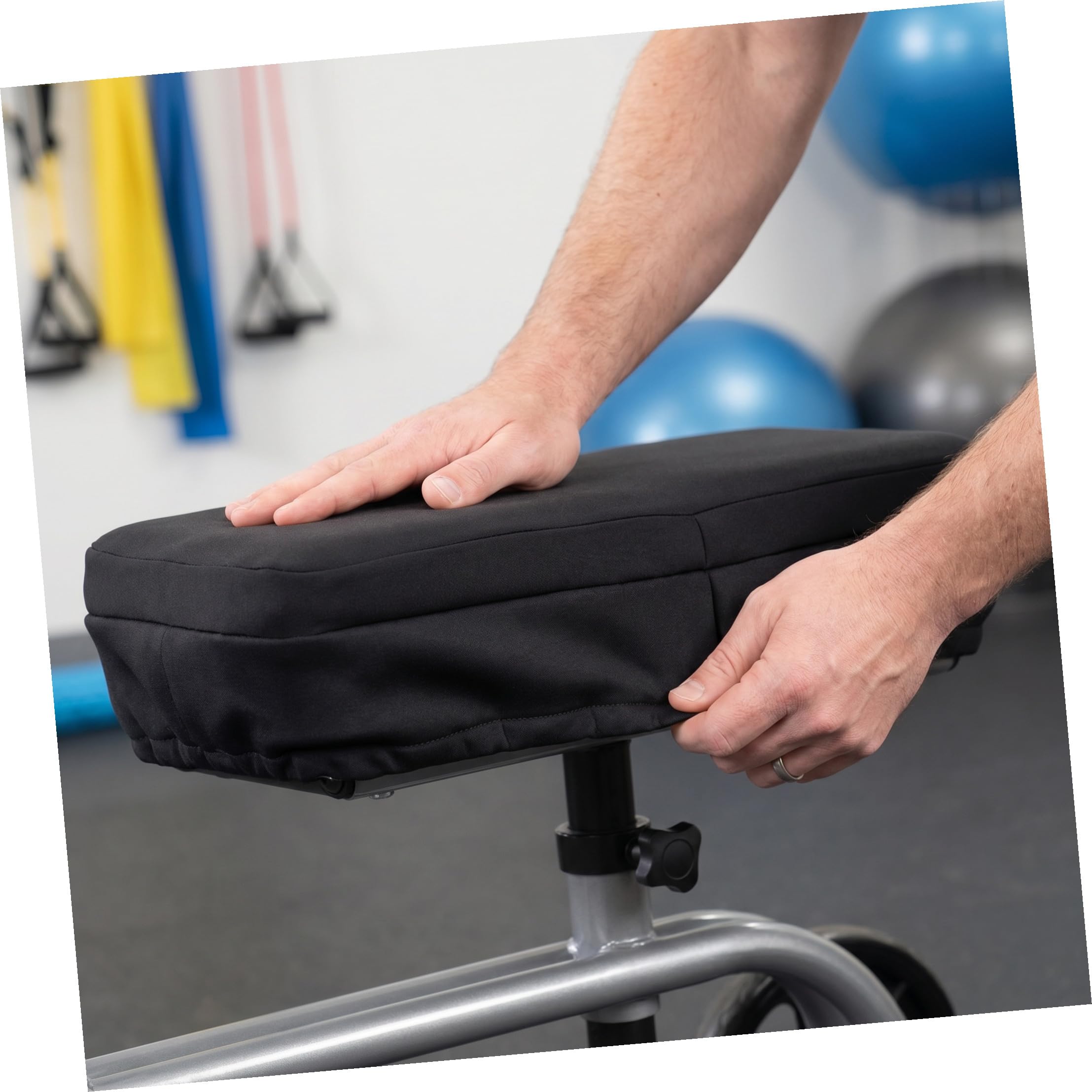 Baluue 2 Piezas Funda para Asiento de Andador de Rodilla Espuma Viscoelástica y Contornos Ergonómicos de Poliéster para Scooter de Rodilla Uso en Casa o Hospital