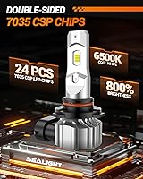 Vista 4 de SEALIGHT Bombillas LED antiniebla 9145 H10 o DRL, 18000 lúmenes, 800% brillo, 9140 H10 9145, luces antiniebla LED para automóvil, 6500 K blanco frío