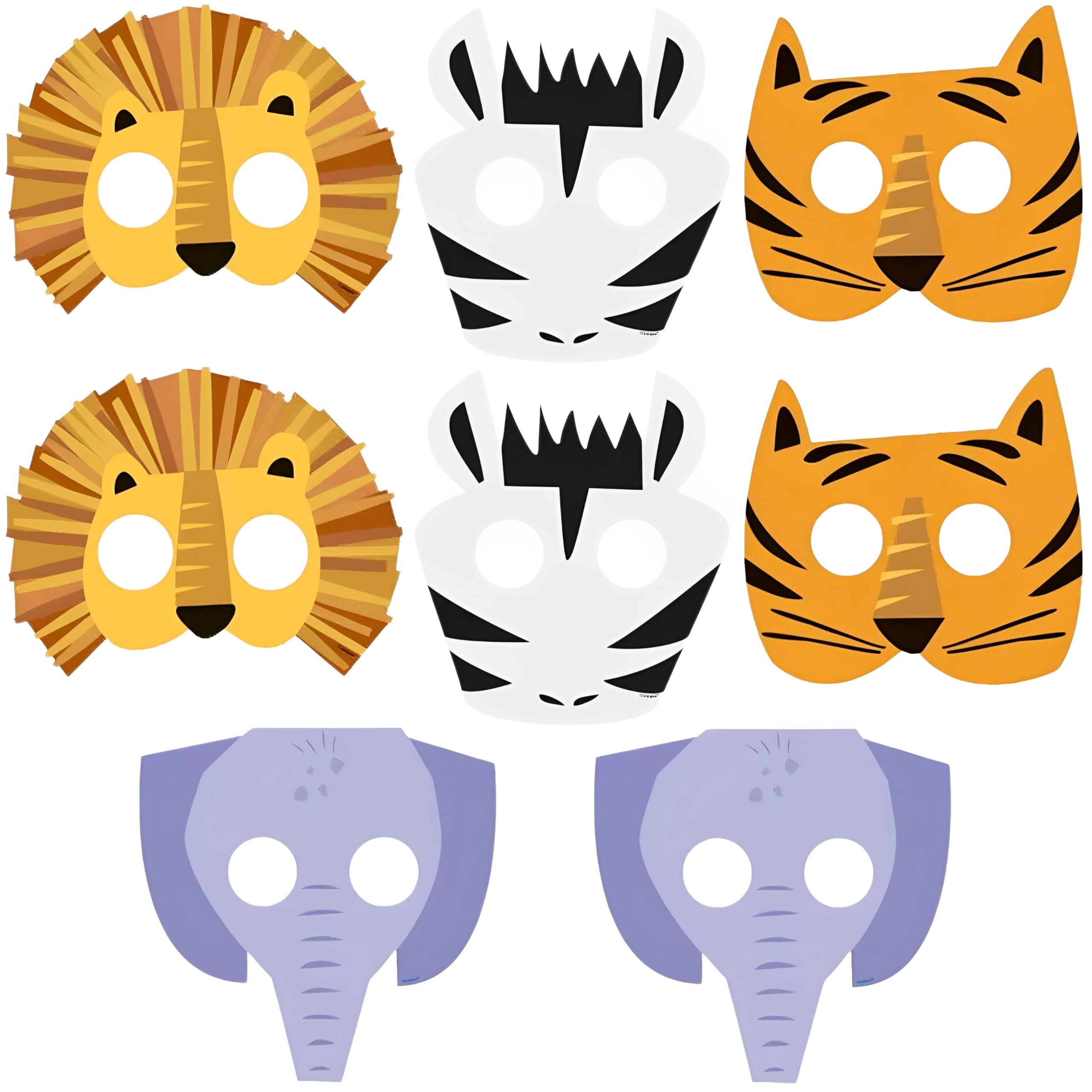 Unique Party Animal Safari Paper Masks 8Pk