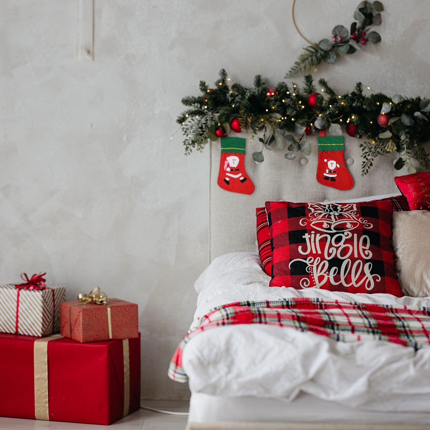 Party Propz Christmas Party Accessories - 2 Pcs, Christmas Decorations Items | Xmas Decoration Items | Santa Claus Hanging Stockings | Christmas Party Favours | Xmas Return Gifts | Christmas Socks - Image 4 thumbnail