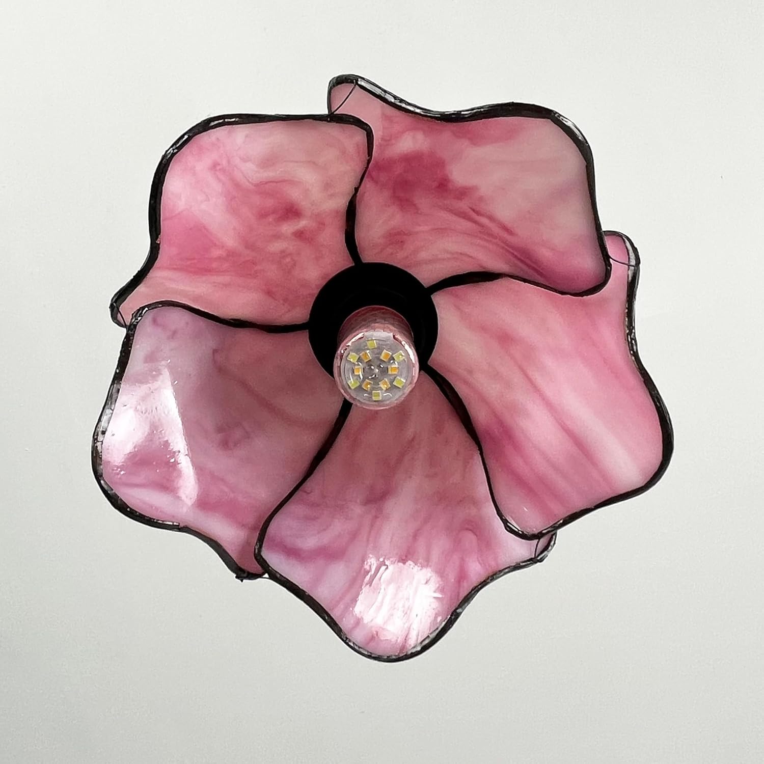 Tiffany Style Ceiling Lighting Fixtures, Antique Flower Flush Mount Ceiling Light, Stained Glass Light for Hallway Bedroom in Blue