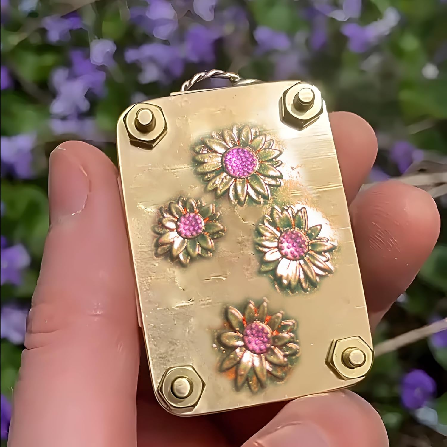 NIXNEHC Micro Mini Flower Press Kit, Miniature Flowers Pressing, Small Pocket Sized Metal Flower Press, DIY Pressed Plant Preservation Kit for Arts and Crafts Lovers, Plant Lover Gifts