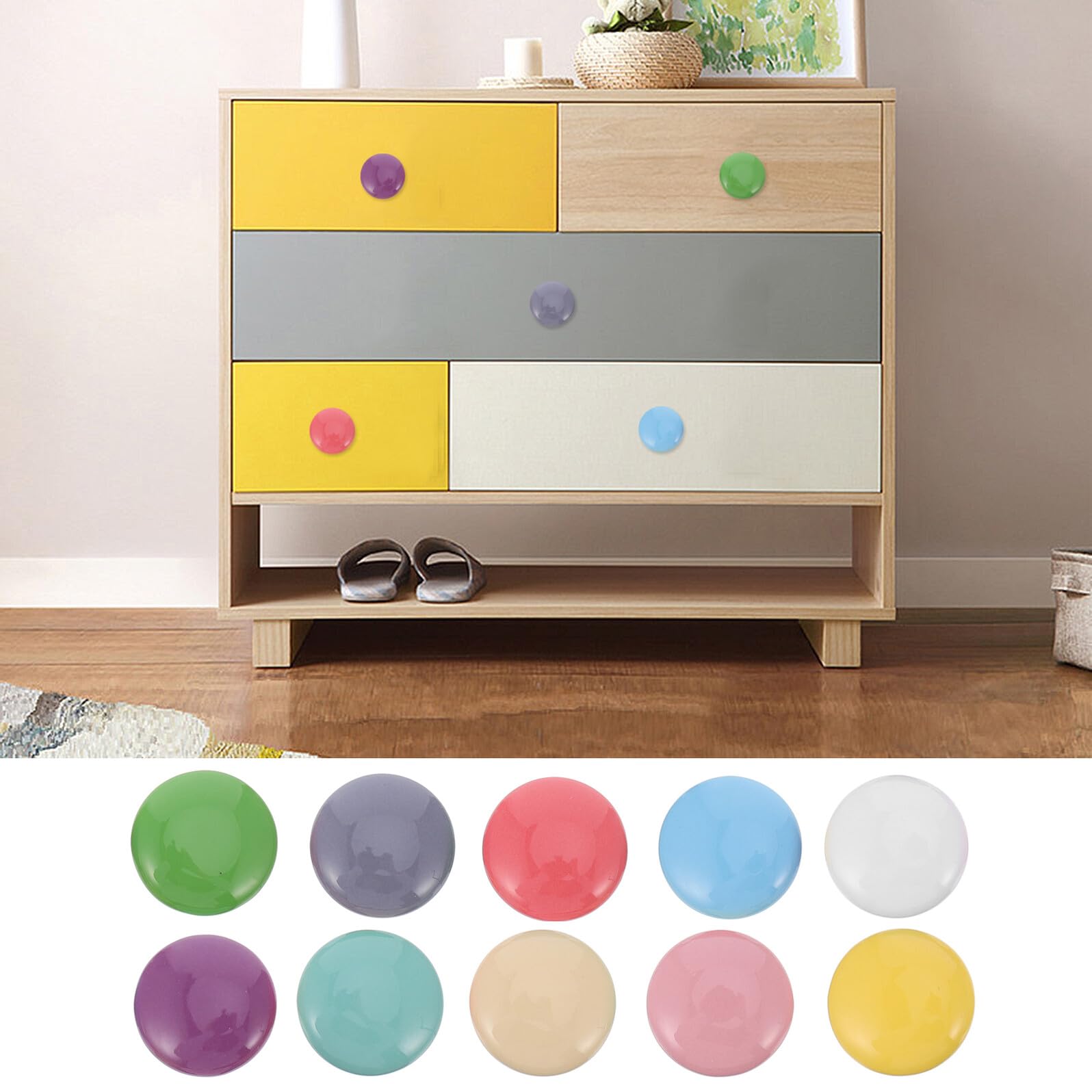 30 Stück Teiliges Runde Keramik Möbelgriffe für Schränke Farbige Möbelknöpfe Elegantes Design Langlebig Geeignet für Kommoden Küchenschränke Schrank Schubladengriffe