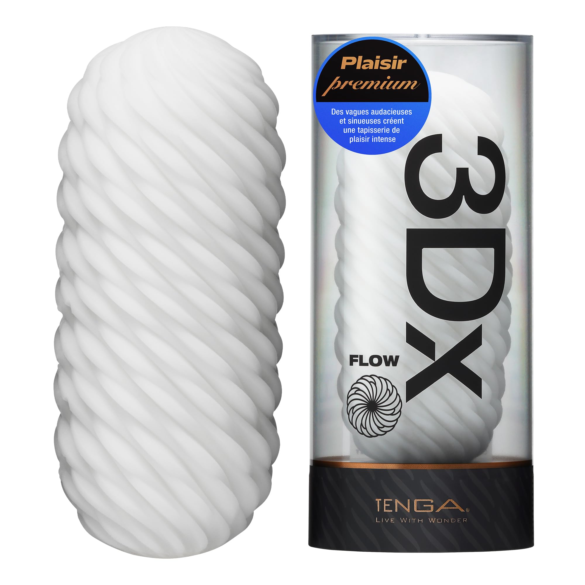 TENGA Sculpted Ecstasy 3D Series TDX-003 | Masturbateur pour homme (Sex toy) | Manchon réutilisable à texture de vagues ondulantes | Fabriqué au Japon